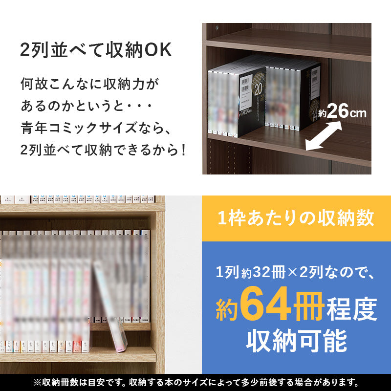 本棚・書棚・シェルフ ブックシェルフ VKB-7282 (約)幅59.5×奥行28.5×高さ188cm 全5色